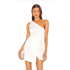 NBD Women's Tere One Shoulder Mini Dress in Ivory White SZ S